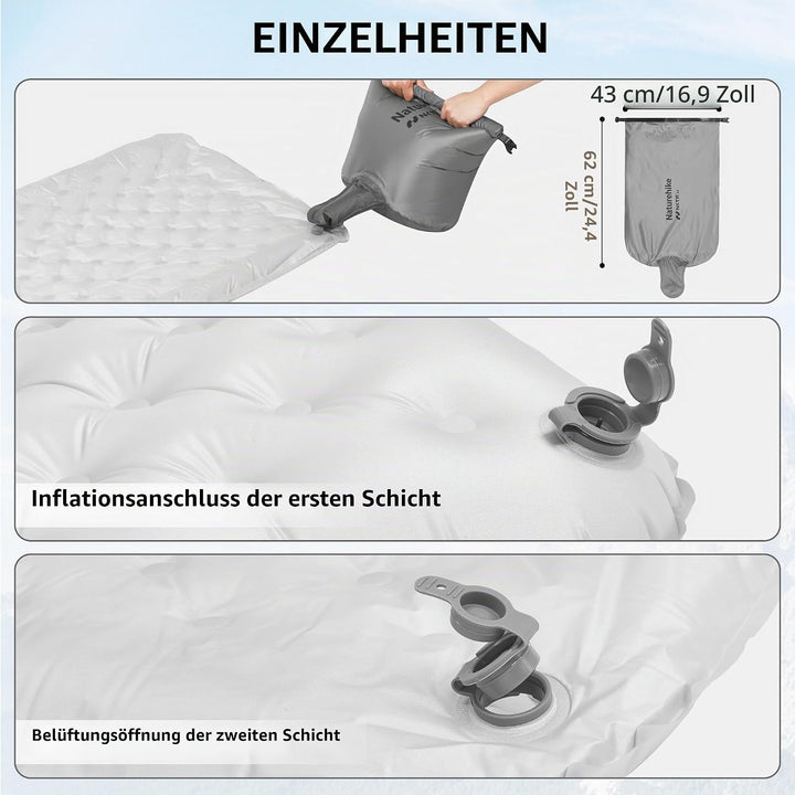 Naturehike Thermal Serie 8,8 R- Wert Camping Isomatte 4 Jahreszeiten Ultralight Selbstaufblasend Iso