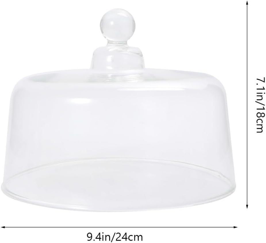 HEMOTON 24X18CM Glashaube Fliegenhaube Abdeckhaube Glasglocke Kuchenglocke Tortenglocke Obsthaube Ku
