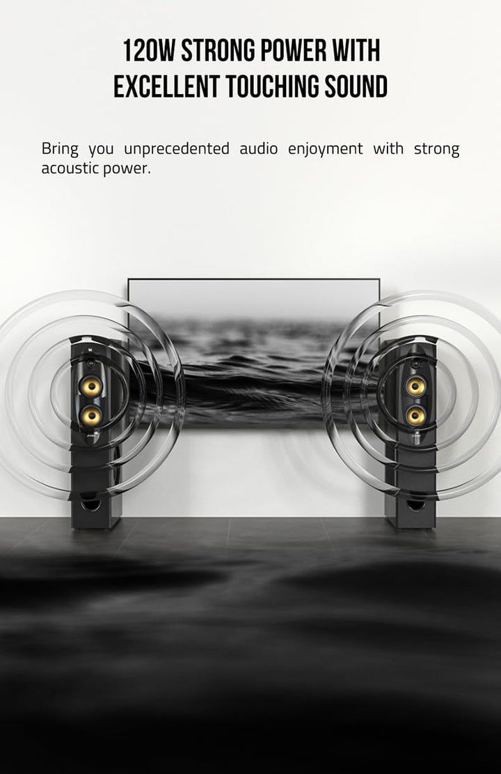 F&D T-60X Pro Peak Power 240W Bluetooth Tower Lautsprecher (Schwarz, 2.0 K) USB AUX Optischer Touchs