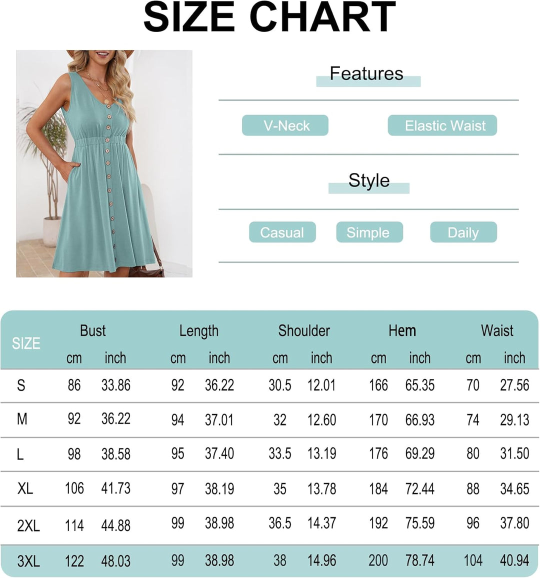 AUSELILY Sommerkleid für Damen M Blattdruck, M Blattdruck