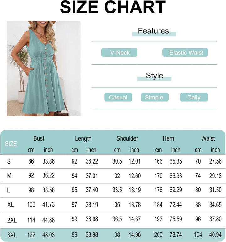 AUSELILY Sommerkleid für Damen M Blattdruck, M Blattdruck