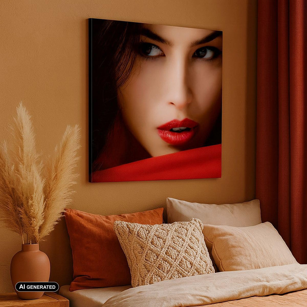 Bilder auf Leinwand 70x70cm Leinwandbild Schönheit brünette eleganc mädchen Gross Wanddeko Bild Schl