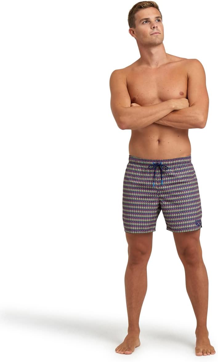 ARENA Herren Men's Beach Boxer Allover Swim Trunks, Navy-freak Multi
