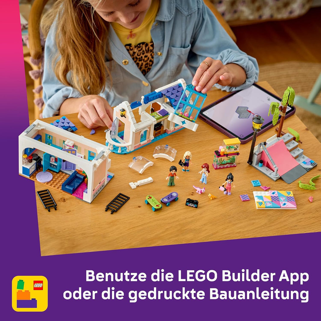 LEGO Friends Lianns Familienhaus - Miniatur Spielset mit Garten, 4 Mini Puppen, Axolotl- &amp; Gecko Tie