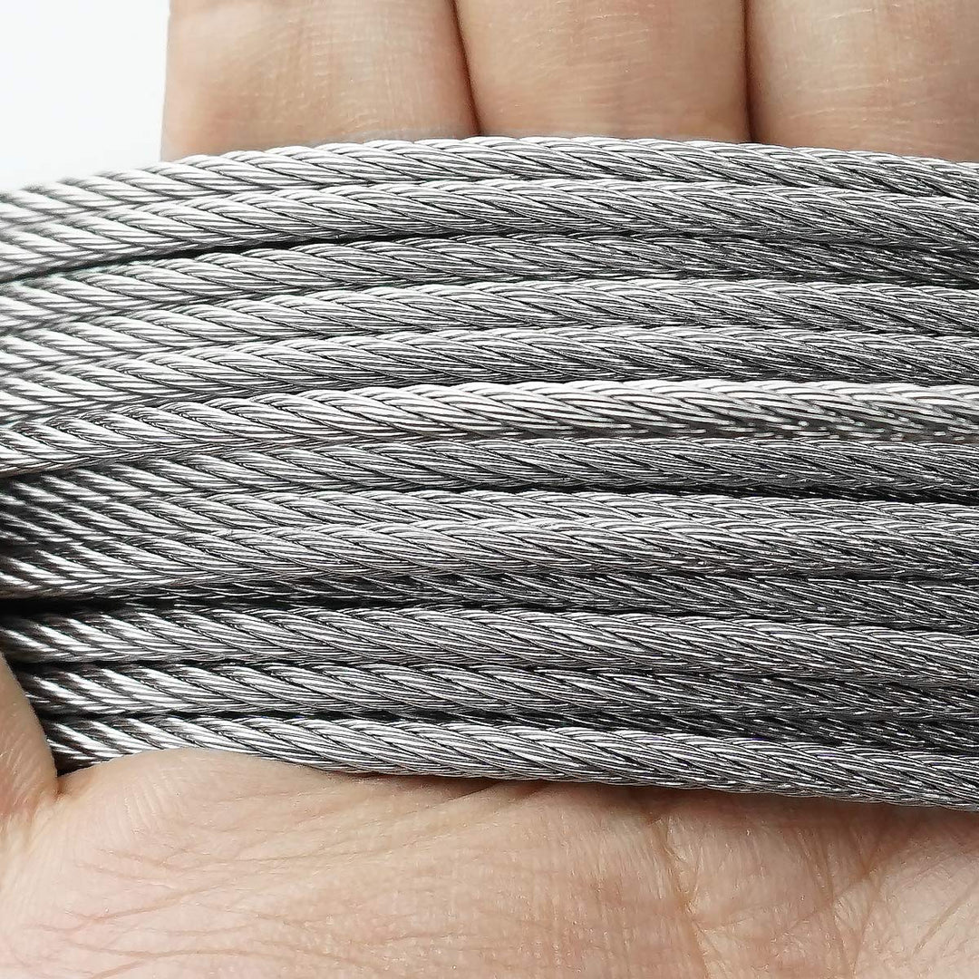 TooTaci Edelstahlseil 3mm Set,Drahtseil 3mm Edelstahl T316,30M/3mm Stahlseil Edelstahl mit 20 Stück