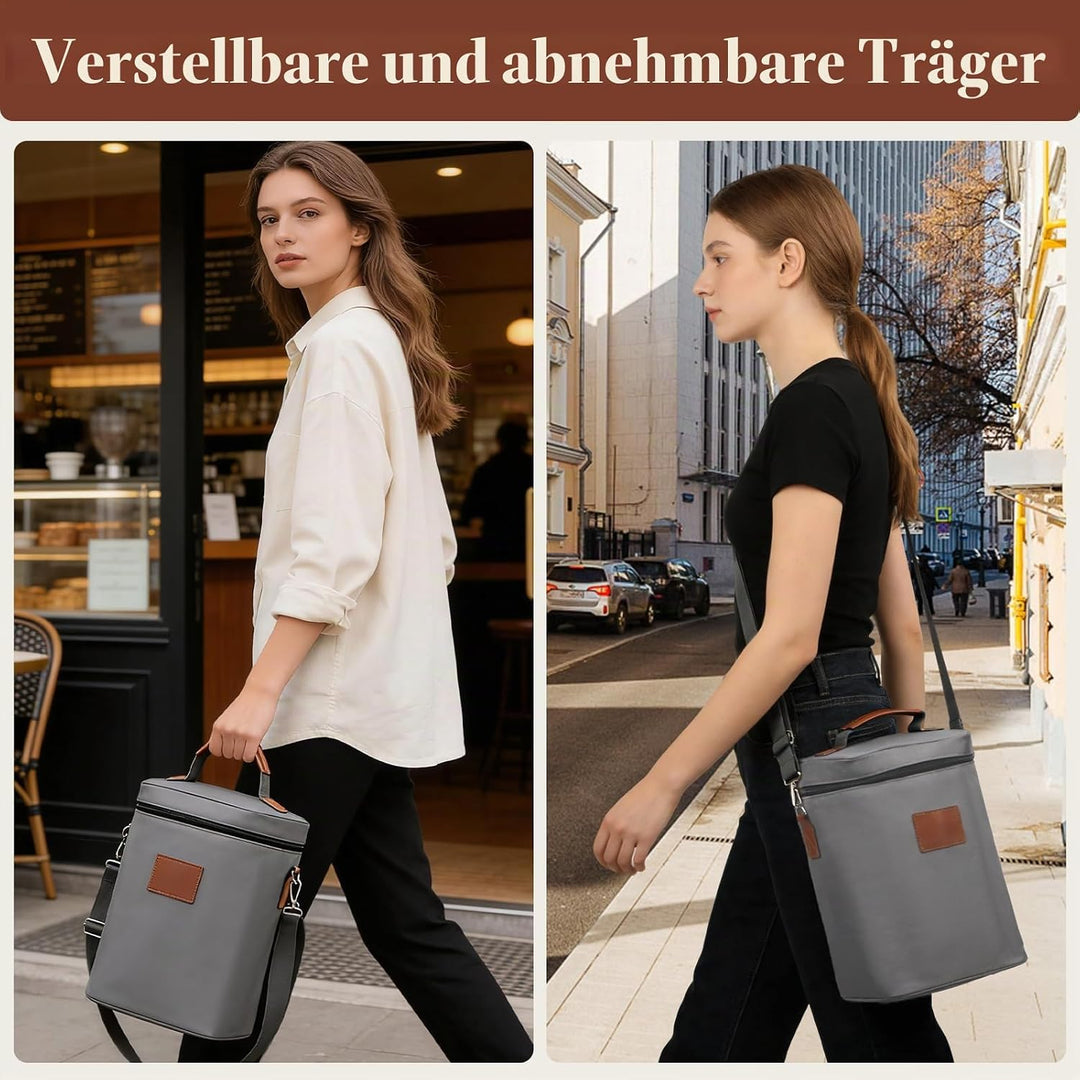 Kühltasche für 4 Flasche, Flaschenkühler für Unterwegs, Flaschentasche Isolierter Weintasche Biertas