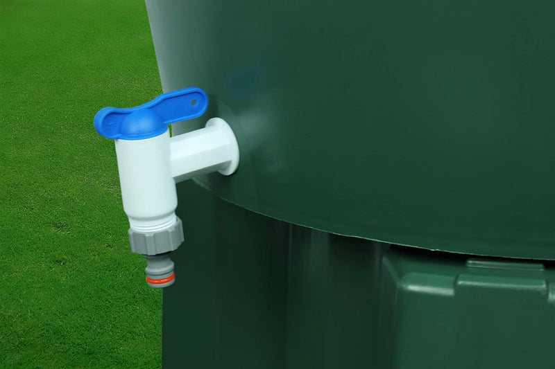 GASMIS Auslaufhahn für Regentonne, Kunststoff Ersatz-Hahn, Wasserhahn für Regenwassertonne, Regenfas