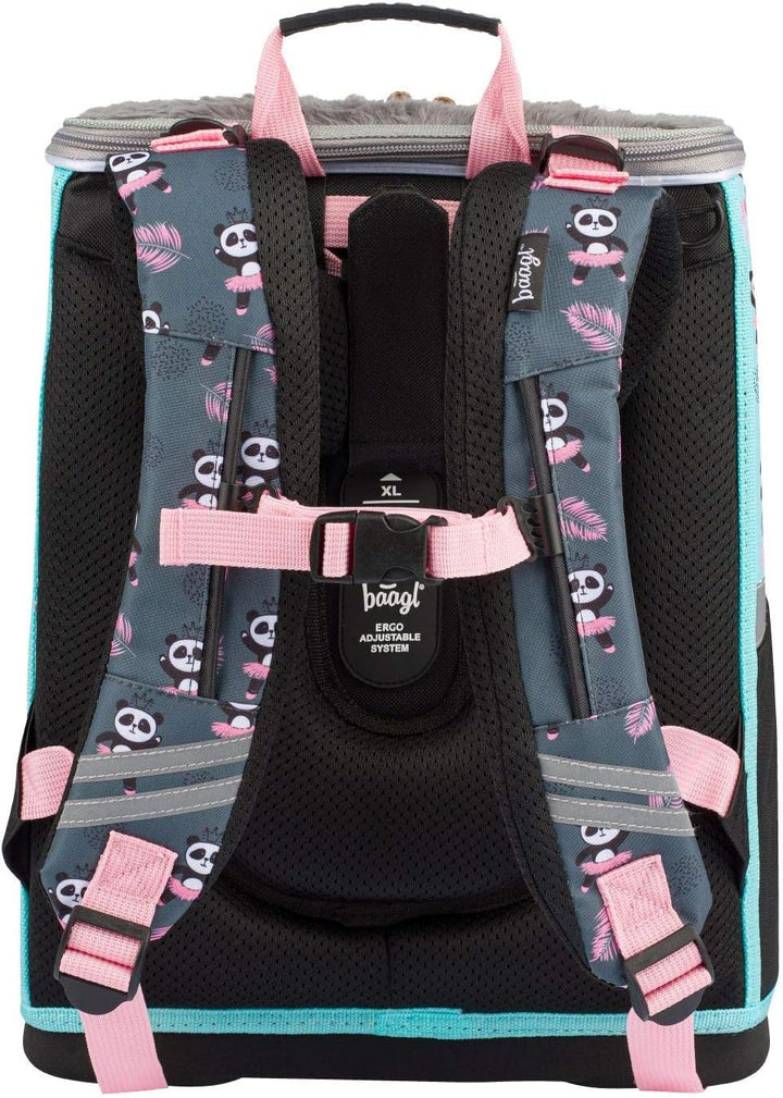 Baagl Schulranzen Mädchen Set 5 Teilig - Zippy Schultasche ab 1. Klasse - Grundschule Ranzen mit Bru