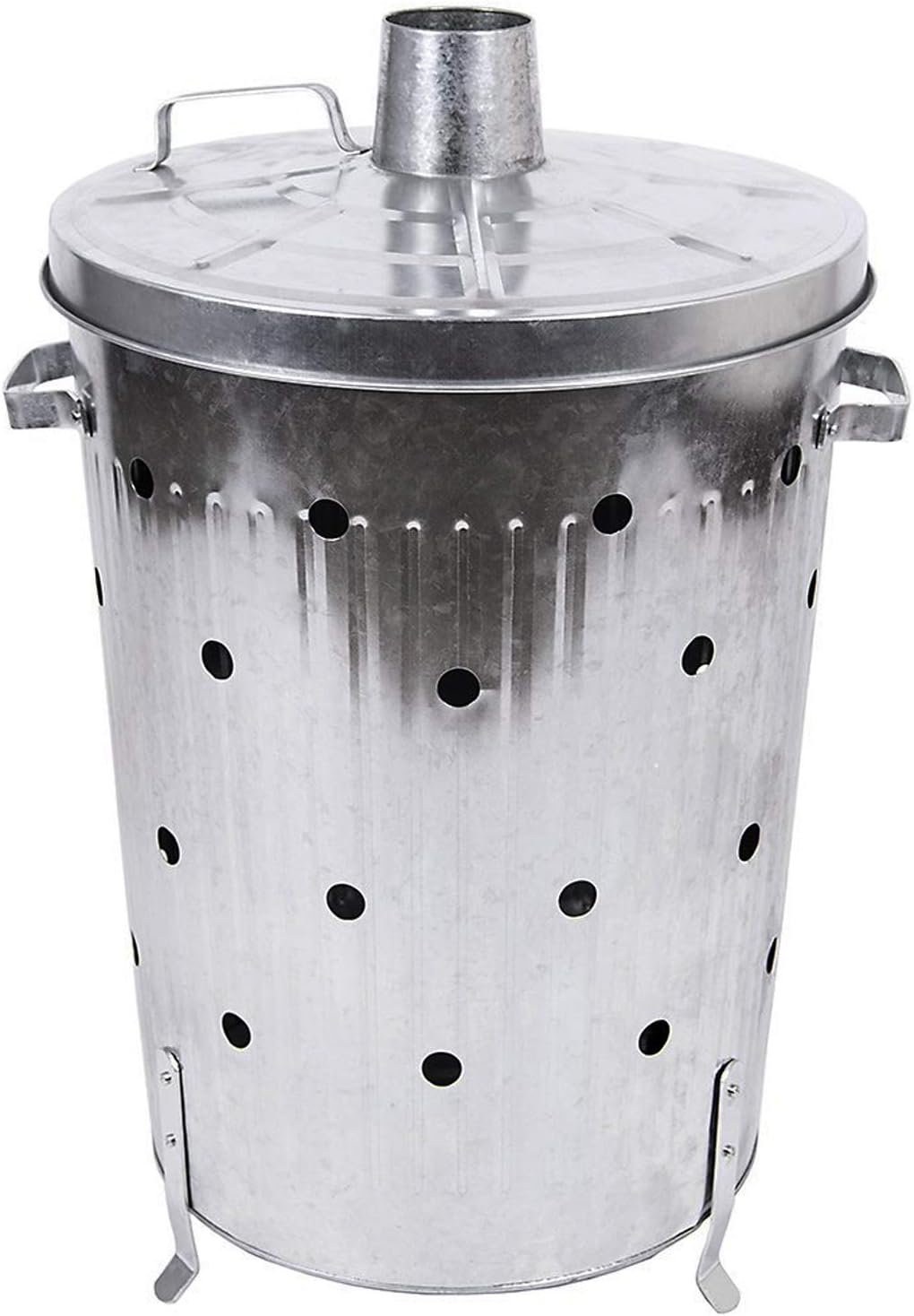 XL Feuertonne 75 Liter verzinkt Feuerschale Feuerfass aus Metall Gartenabfall Verbrennungstonne Gart