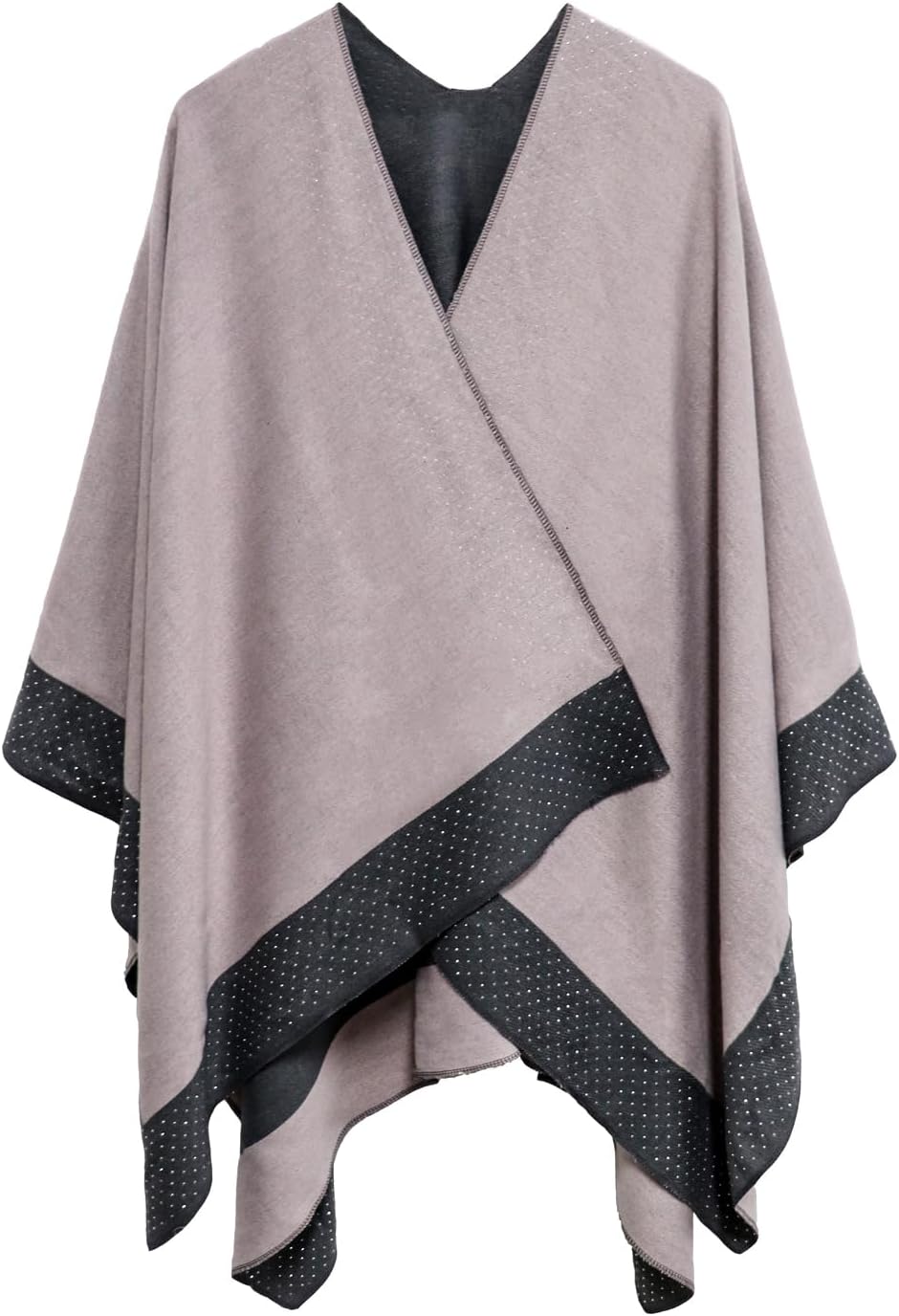 Shmily Girl Damen Poncho Habe Gestrickt Überdimensionalen Decke Kap-Schal Hot Diamond Rosa, Hot Diam