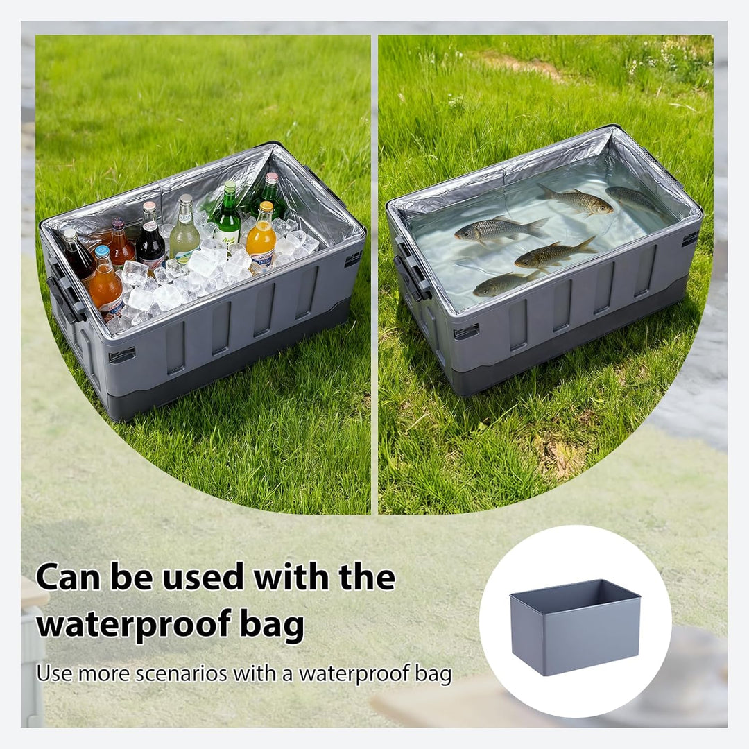 Kofferraum Organizer, Zusammenklappbarer Auto Organizer Kofferraum mit Deckel 59 * 35 * 64cm Autobox