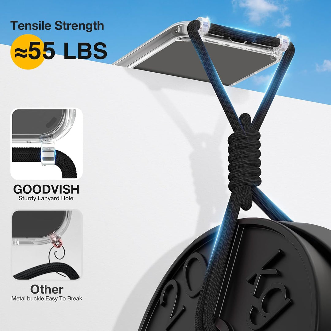 GOODVISH Handykette für iPhone 16 Hülle mit Band (6.1") | Kameraschutz und Bildschirmschutz | | Neck