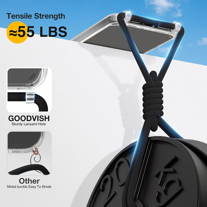 GOODVISH Handykette für iPhone 16 Hülle mit Band (6.1") | Kameraschutz und Bildschirmschutz | | Neck