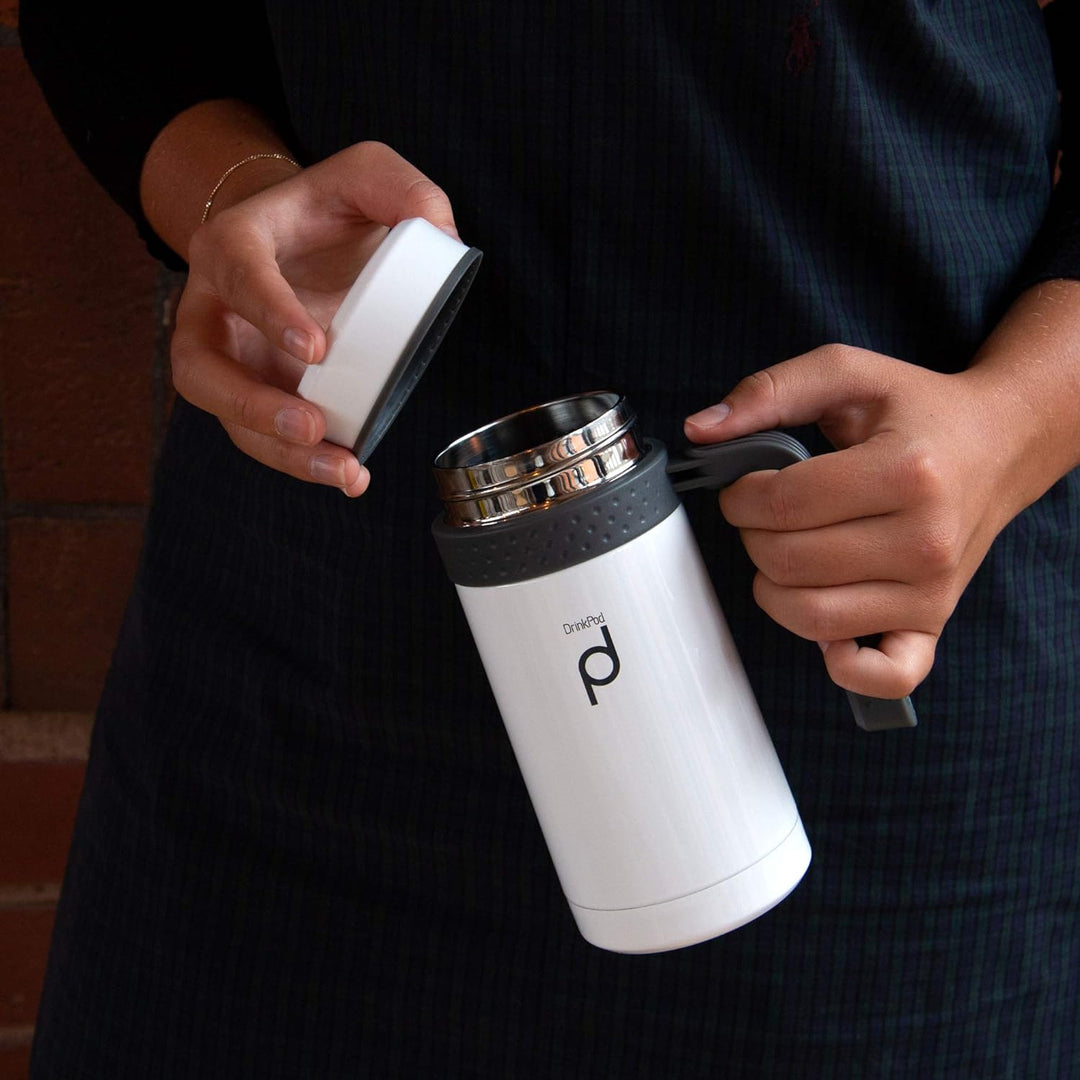 DrinkPod Pioneer auslaufsichere Vakuum-Isolierflasche, Thermostasse, Fläschchen, Edelstahl, 0,45 Lit
