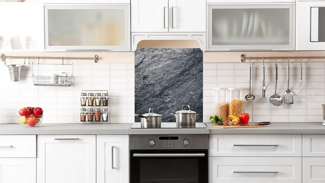 ALLboards Spritzschutz aus Glas FELSENSTEIN GRANIT GRANITSTEIN 60x65cm Küchenrückwand aus Echtglas,