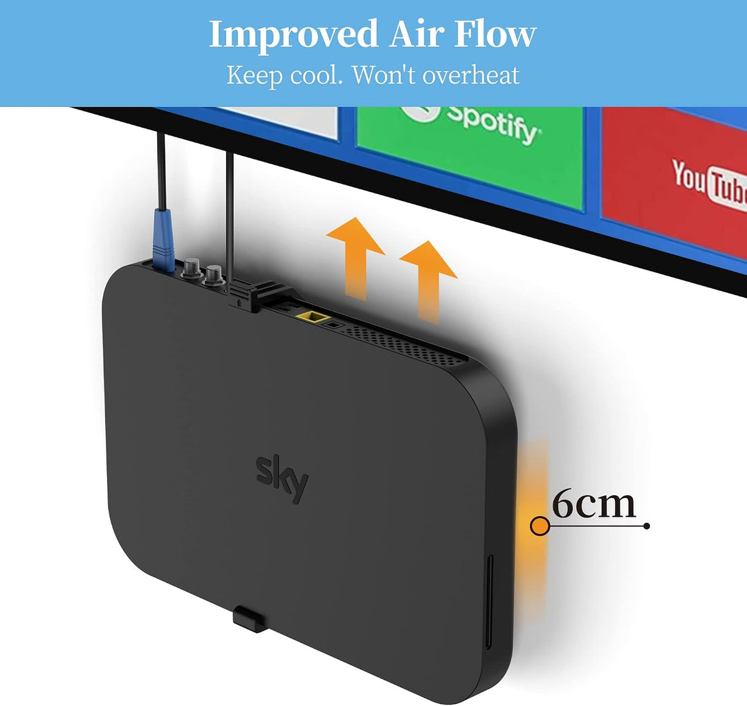 Sky Q Wandhalterung mit Befestigungselementen - Cozycase Sky Q Box Clip Halterung hinter TV für 1TB/