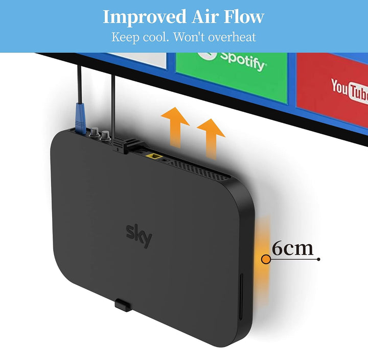 Sky Q Wandhalterung mit Befestigungselementen - Cozycase Sky Q Box Clip Halterung hinter TV für 1TB/