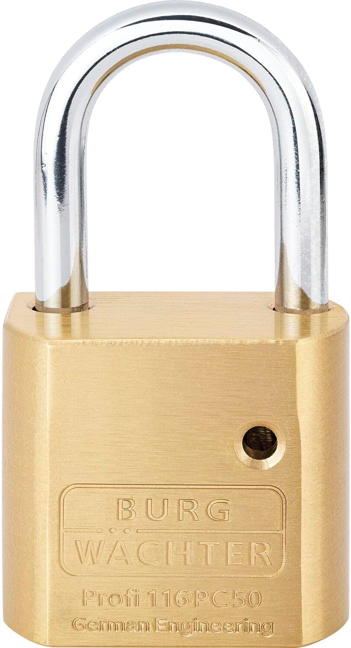 Burg Wächter Vorhangschlosskorpus ohne Zylinder, 116 PC 50 Niro, Bügelstärke: 8 mm, Messing