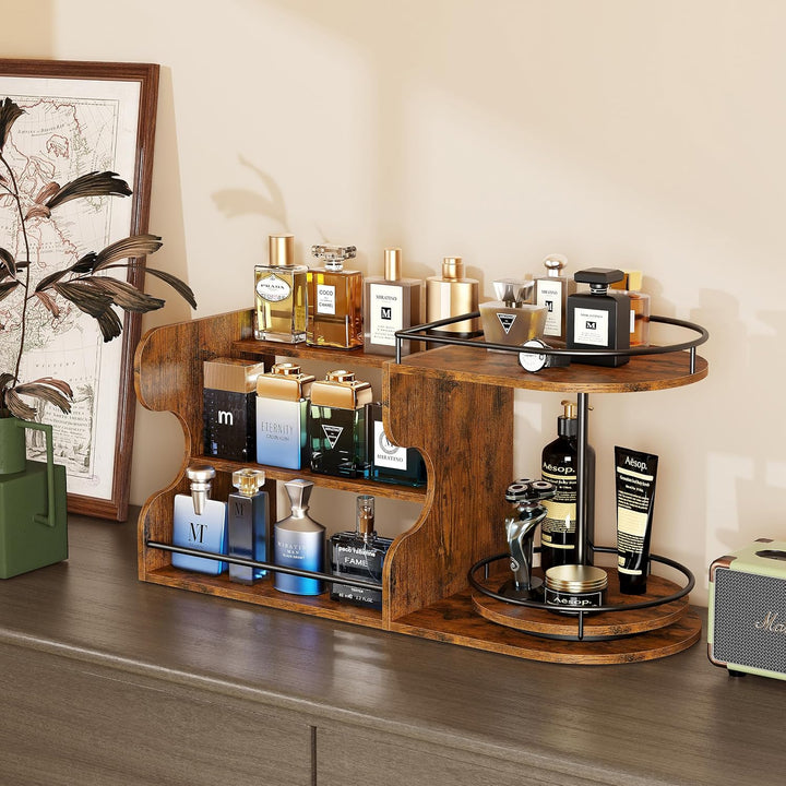 Retro-Farbe 3-stufiges Flaschenregal, Drehbar, Whisky-Display