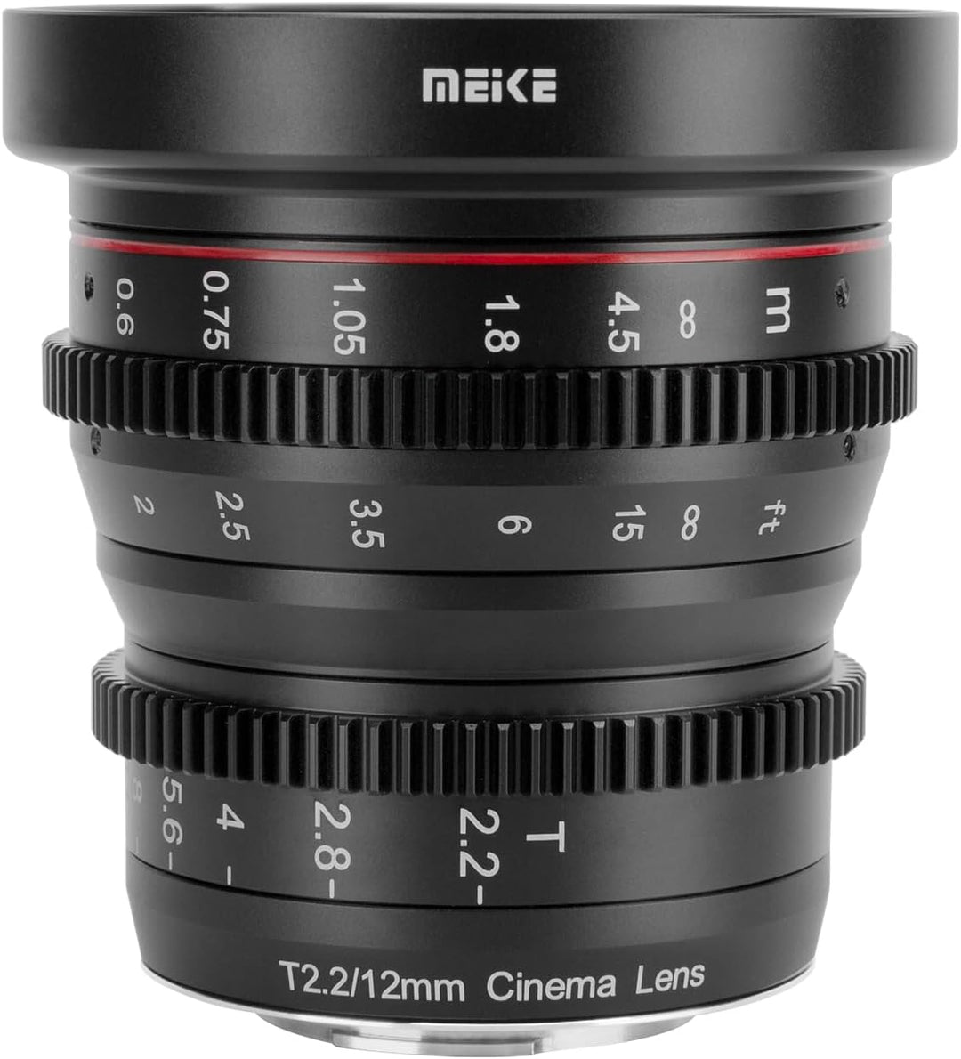 MEKE 12mm T2.2 grosse Blende, manueller Fokus, niedrige Verzerrung, 4K Mini-Cine-Objektiv für Micro