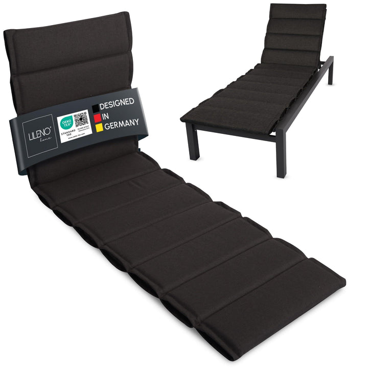 LILENO HOME Sonnenliege Auflage als [1er Set - Rollliege] in Anthrazit - Gartenliegen Auflage perfek