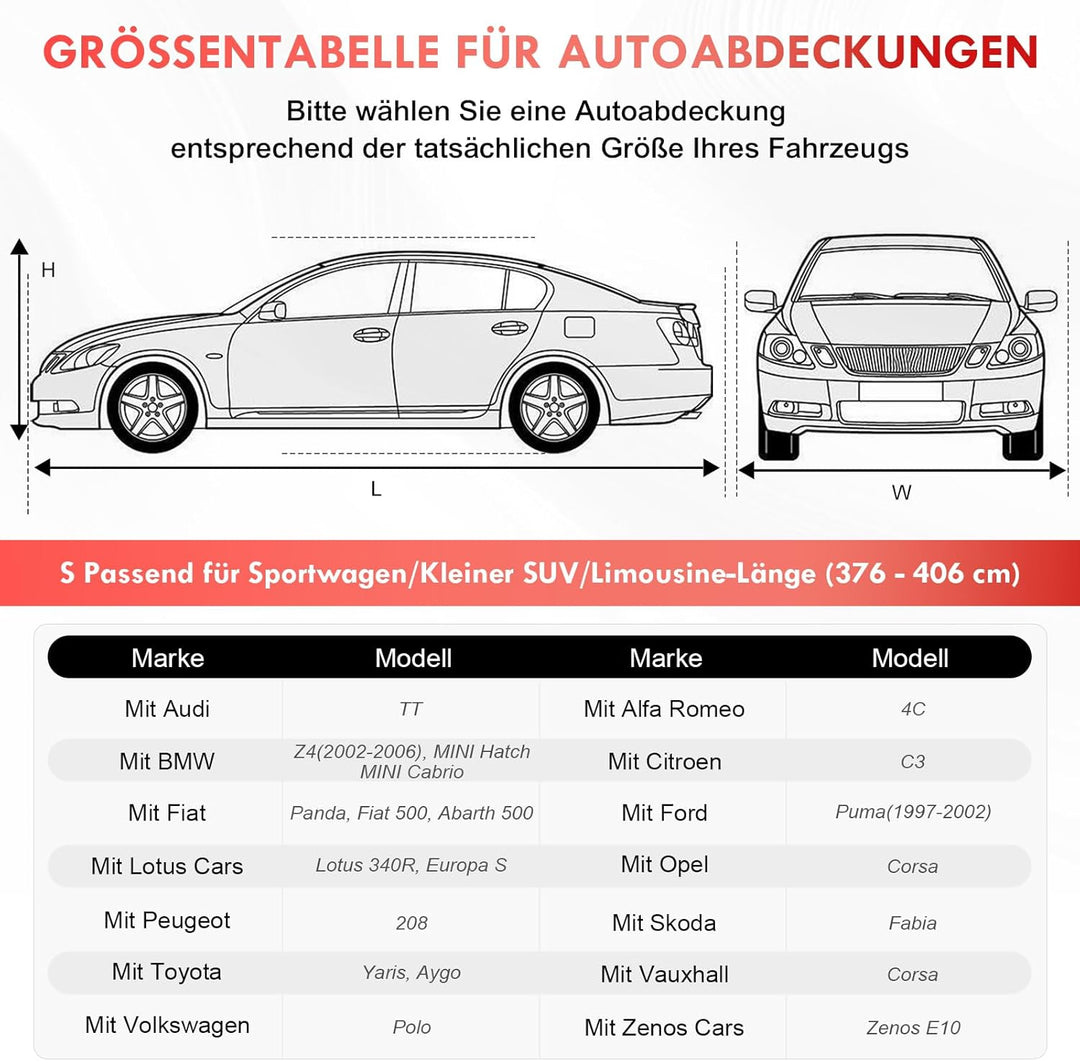 Autoabdeckung Indoor Stretch, Staubdichte Abdeckplane Auto, Autoplane Indoor, Universal Autogarage A