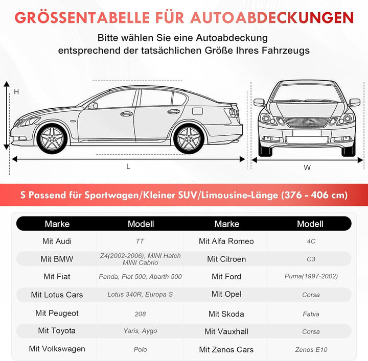 Autoabdeckung Indoor Stretch, Staubdichte Abdeckplane Auto, Autoplane Indoor, Universal Autogarage A