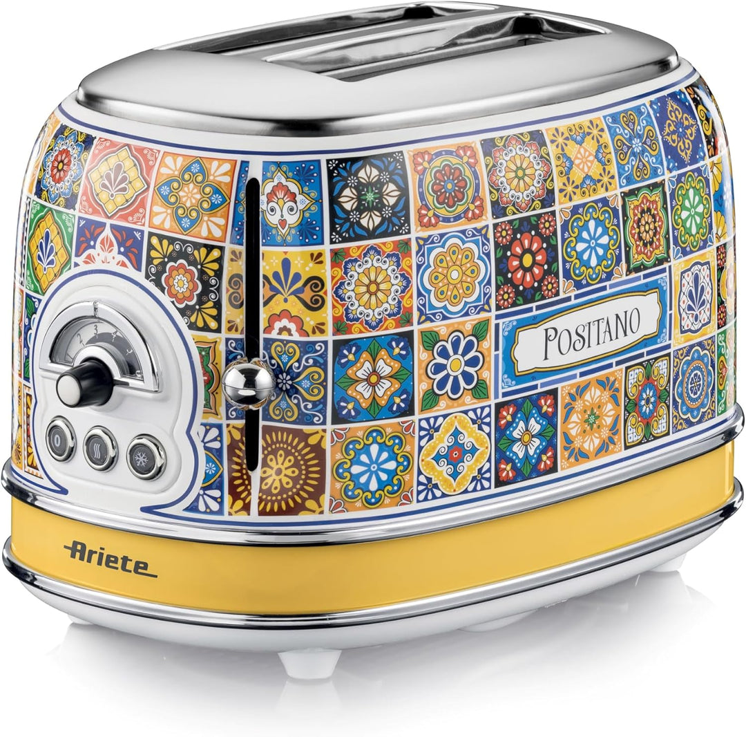 Ariete 155 Toaster Positano, 810 W, 2 Scheiben, 6 Bräunungsstufen, Krümelschublade, Defrost-Funktion