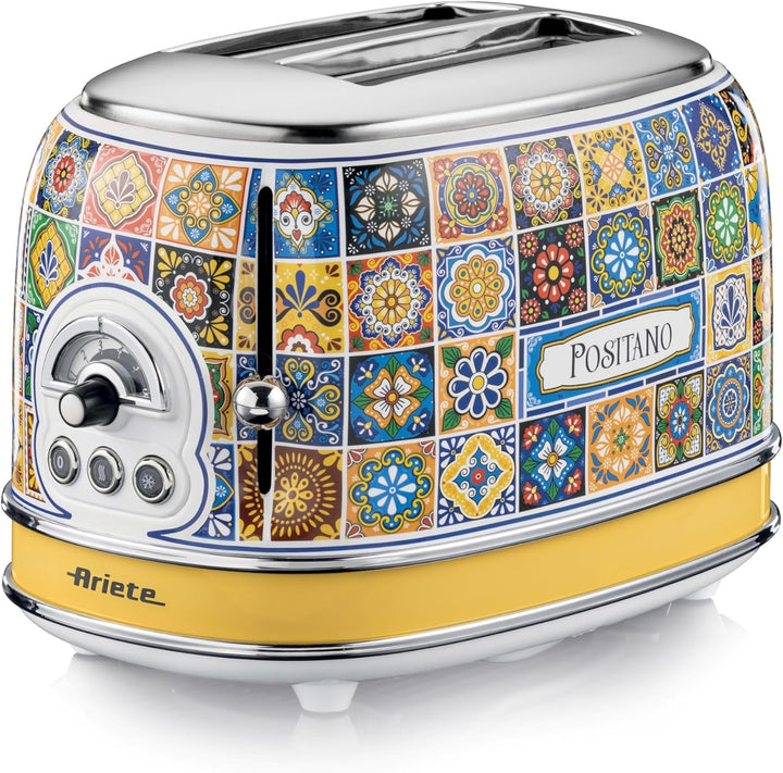 Ariete 155 Toaster Positano, 810 W, 2 Scheiben, 6 Bräunungsstufen, Krümelschublade, Defrost-Funktion