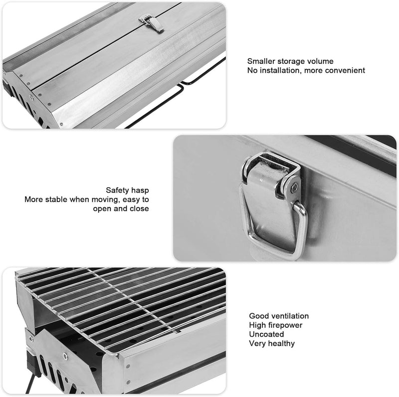 Holzkohlegrill, kompakte und leichte Grillgeräte mit hoher Feuerkraft für Familienfeiern, Gartenvers