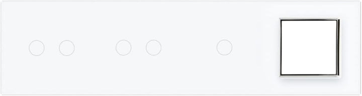 LIVOLO Glasblende 4Fach für Lichtschalter & Steckdose VL-C7-C2/C2/C1/SR-11 Weiss