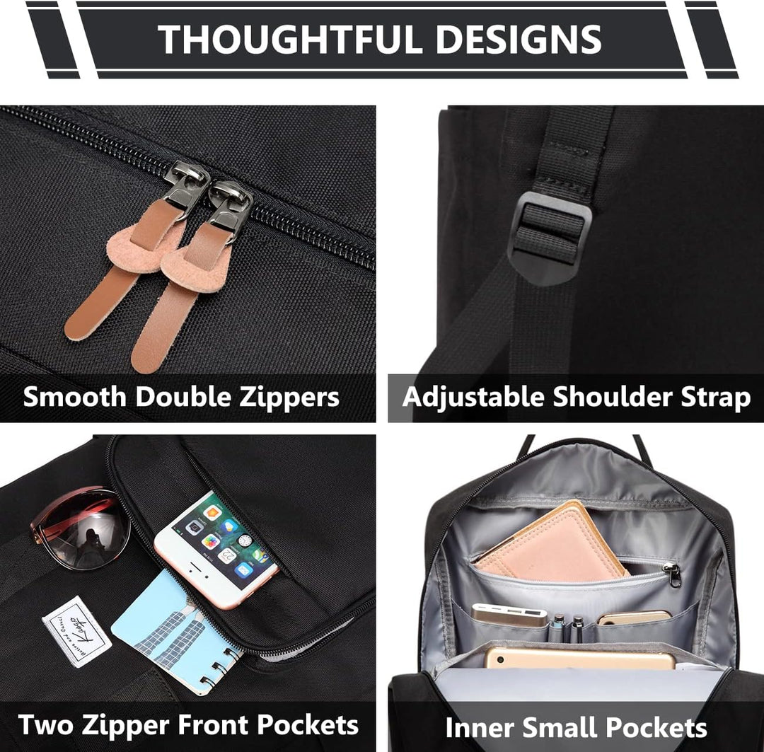 Kasgo Schulrucksack, Wasserabweisend Leichte 15,6 Zoll Laptop Rucksack Schultasche für Herren Damen