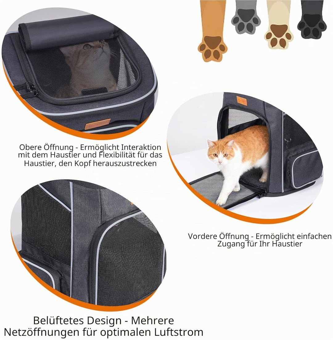 Morpilot Katzenrucksack, Hunderucksack für Katzen und Hunde Welpen, Atmungsaktive und Faltbare Haust