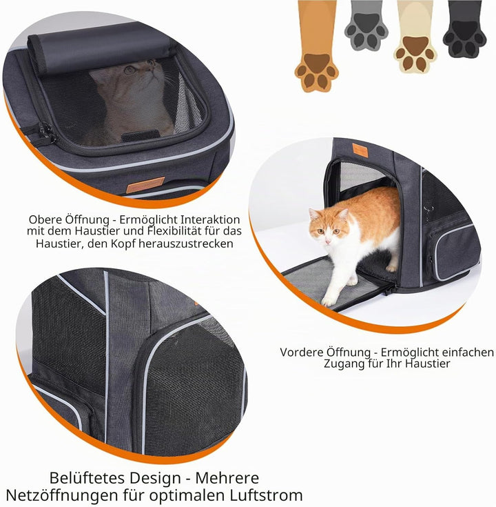 Morpilot Katzenrucksack, Hunderucksack für Katzen und Hunde Welpen, Atmungsaktive und Faltbare Haust
