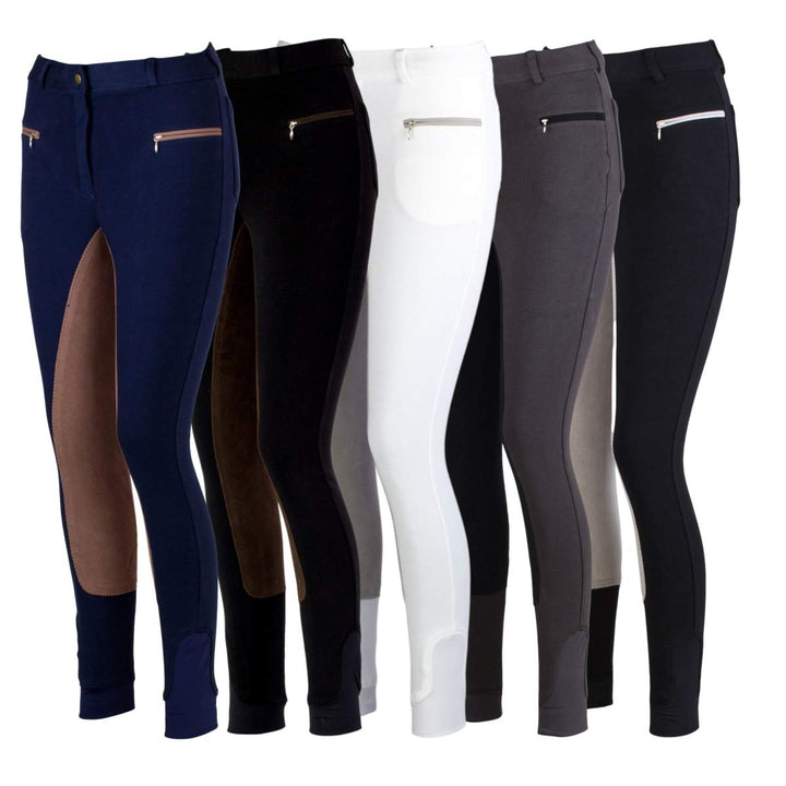 RL24 Damen Reithose Vollbesatz Flex BASICLINE 40 Dunkelblau/Hellbraun, 40 Dunkelblau/Hellbraun