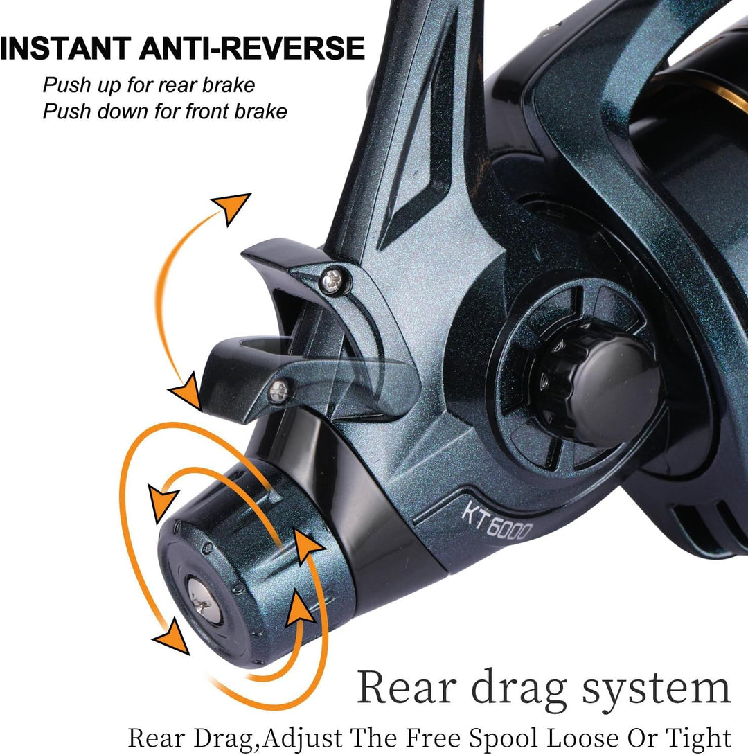 Sougayilang Angelrollen Karpfen Angelrolle 13+1BB Spinnrollen, glatt, leistungsstarke Angelrolle, Ka