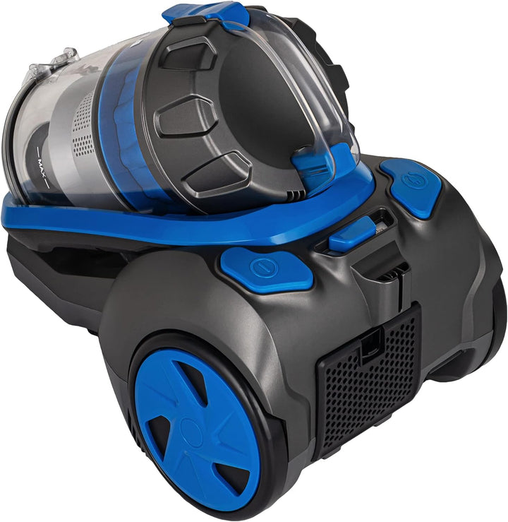 Tesla AeroStar T500, Zylinder Vakuum, Material des Rohrs: Stahl Rollen: Gummi, schwarz/blau