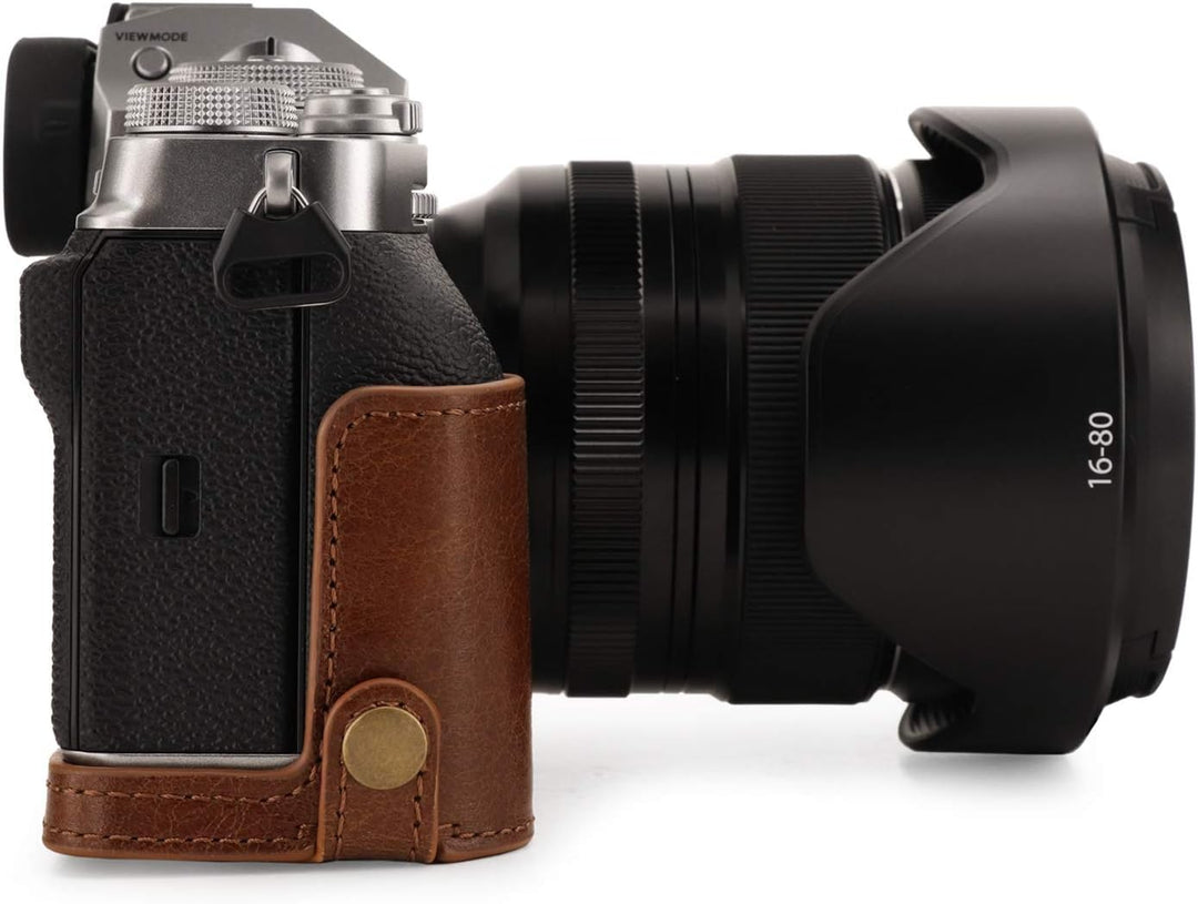 MegaGear MG1924 Ever Ready Kameratasche aus Echtleder, für Fujifilm X-T4, Braun, Braun