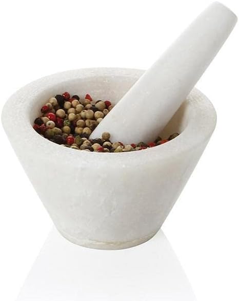 Boska Mörser Spicy/speziell für Gewürze/Spülmaschinenfest/Granit/Weiss / 100 x 100 x 60 mm