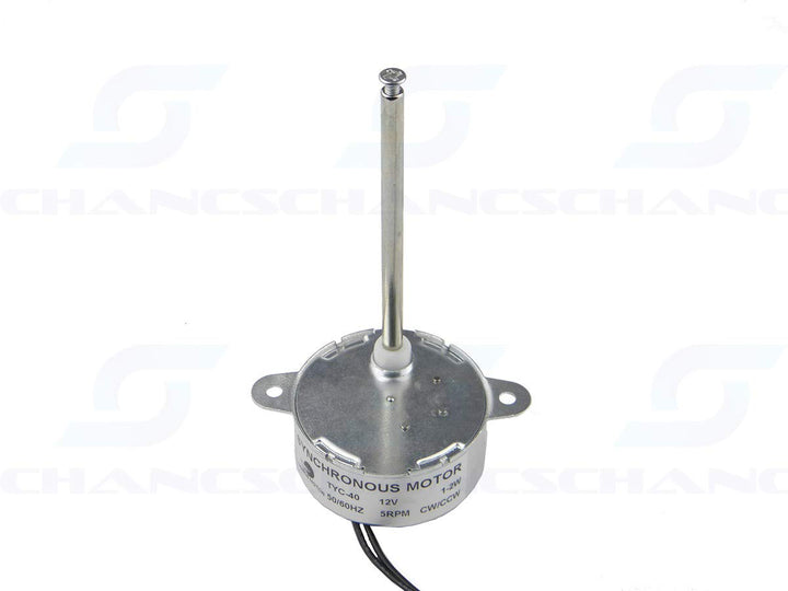 CHANCS TYC-40 Kleiner Synchronmotor DC 12V 5RPM Innenwellenlänge 74mm CW/CCW Elektromotor Untersetzu