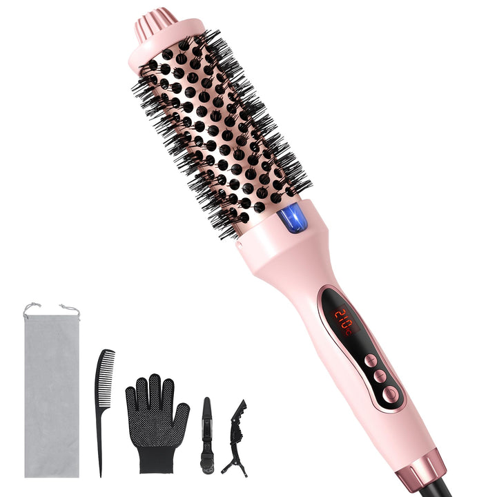 Thermobürste, Thermal Brush Ionische Lockenbürste Erhitzt zur Erzeugung Natürlicher Locken, Haarglät