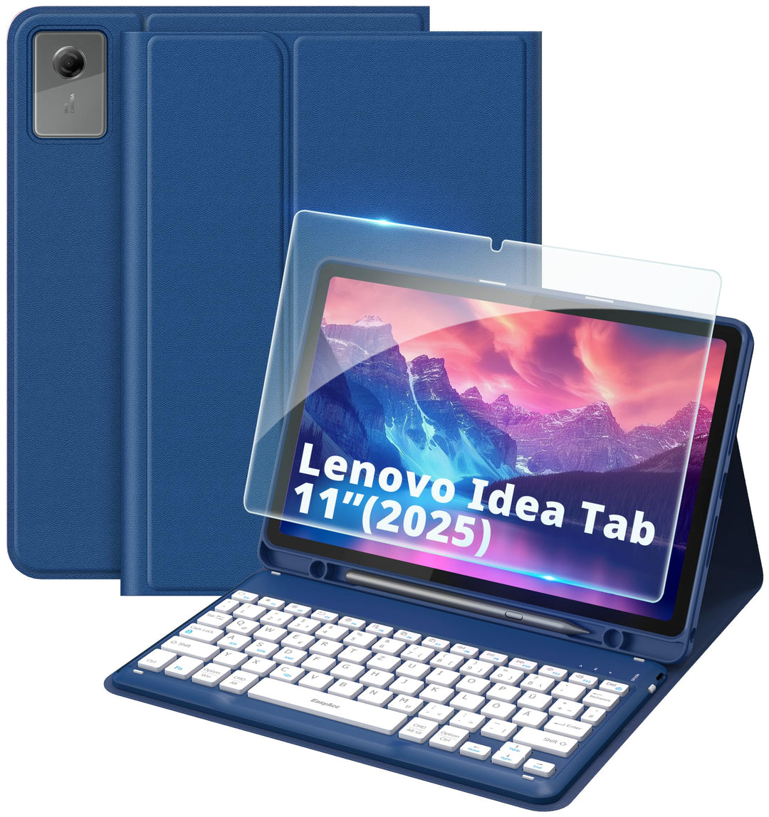 EasyAcc Tastatur Hülle kompatibel mit Lenovo Idea Tab 11 Zoll Tablet 2025 (TB-336ZU/TB-336FU) mit Sc