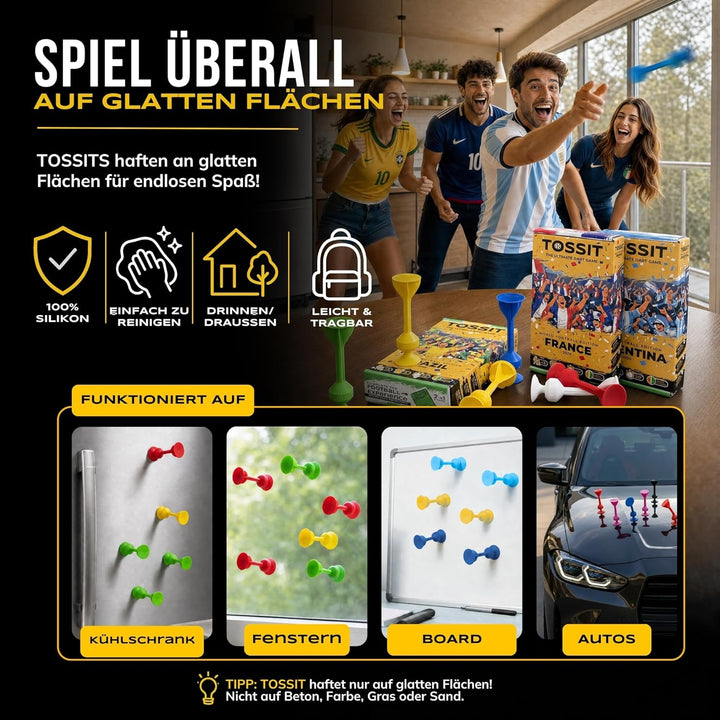 TOSSIT Spiel Saugnapf Darts, Indoor Outdoor Drinnen Draussen, Boccia, Petanque, Wurfspiel, Nachhalti