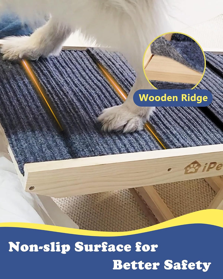 Hunderampe Bett Sofa für Kleine und Grosse Hunde Klappbar Rampe Hund Katzen Einstellbar 30-60 cm, bi