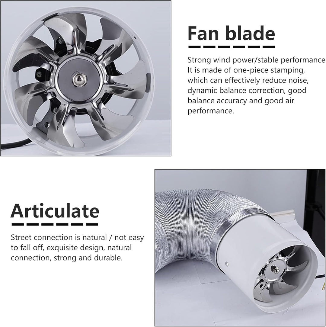 Axialer Rohrventilator Ø200mm, Abluftventilator Ø200mm Zuluft/Abluft, 25W Für Bad, WC, Küche, Gewäch