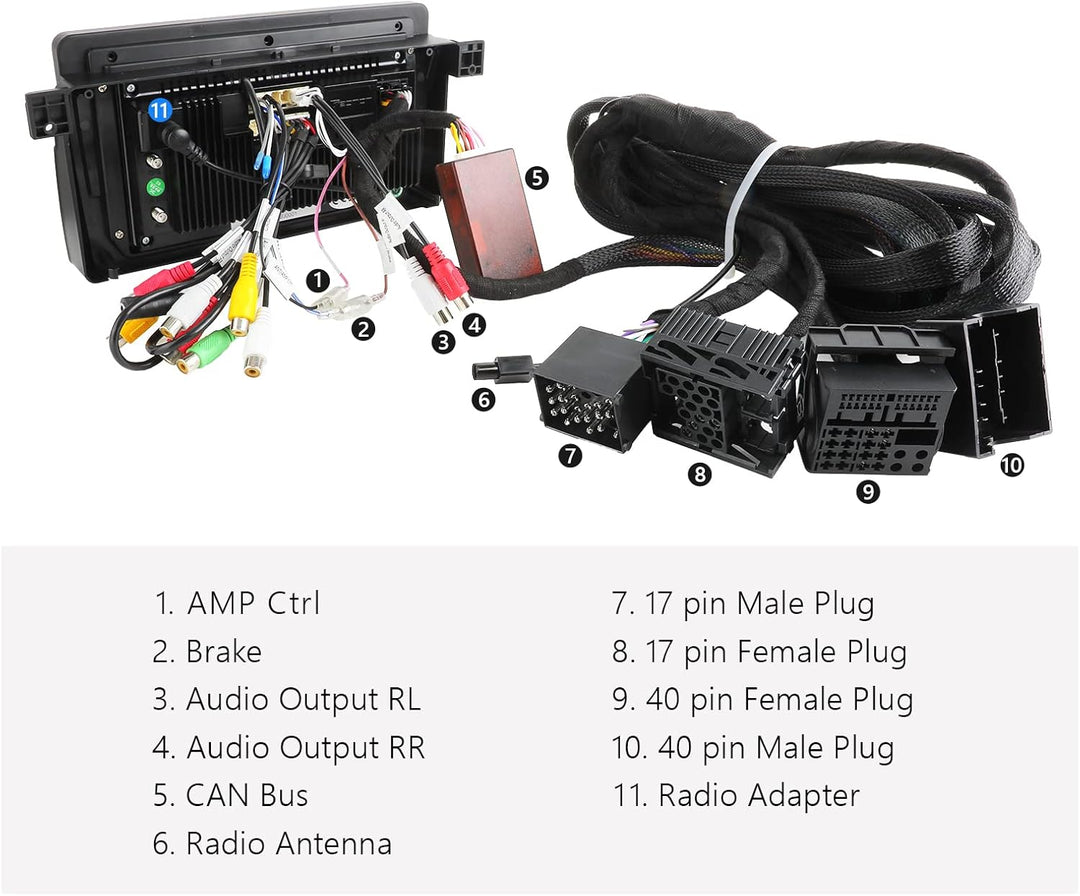 Eonon 5,5 m Verlängerungskabel Autoradio (Q50PRO, Q50SE, E46A12S, E46A12, Q49PRO, Q49SE, E39A12S, E3