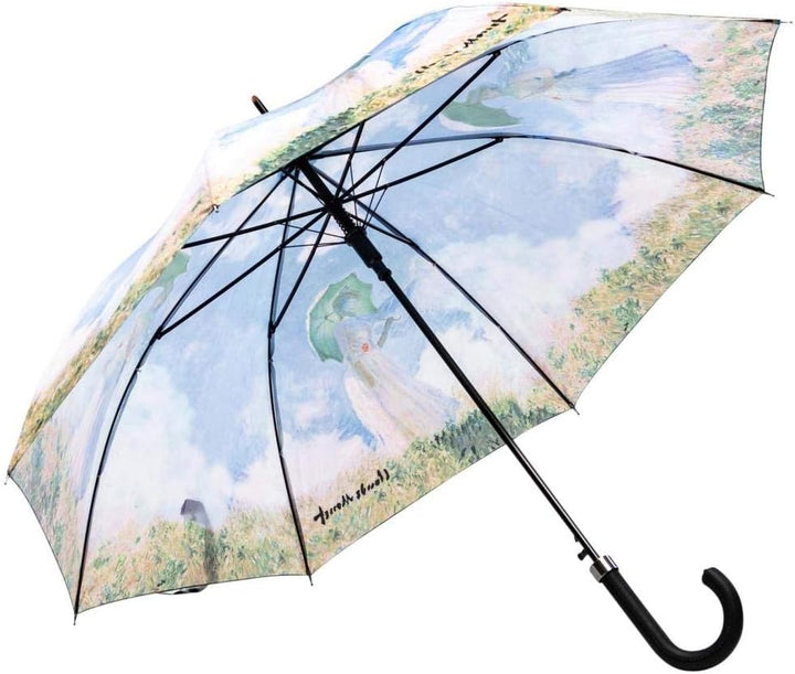 LUCKYWEATHER Regenschirm Stockschirm Damen Motiv Frau mit Sonnenschirm Auf-Automatik I Stockregensch