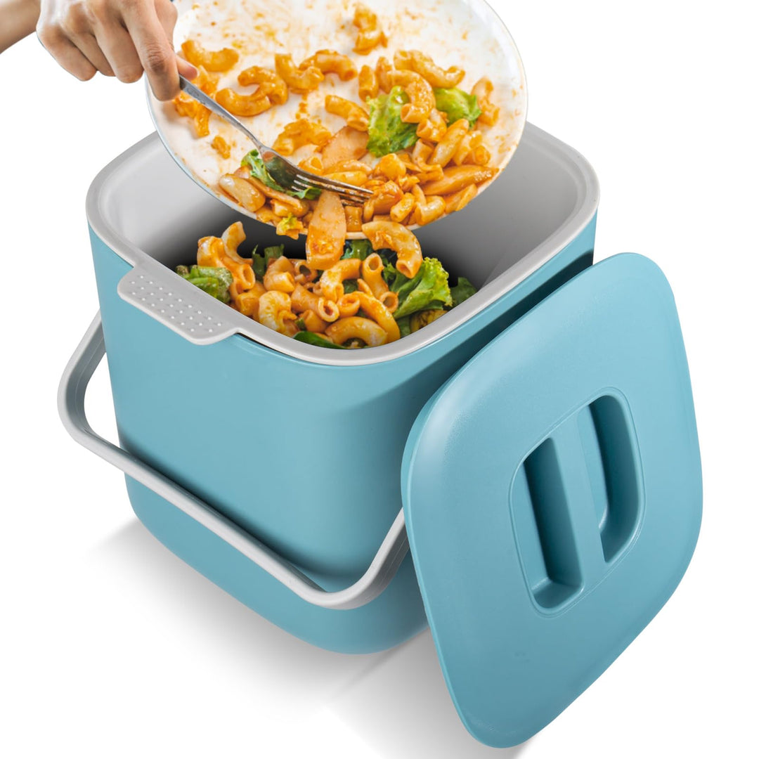 Biomülleimer Küche, 4L Biomülleimer Küche für alltäglichen Biomüll, Bio Mülleimer mit Deckel, Geruch