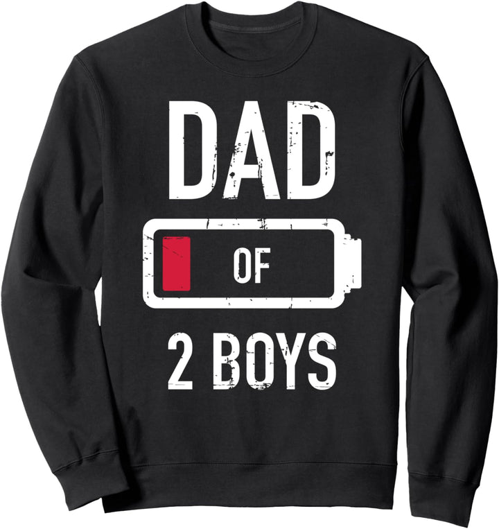 Papa von 2 Jungs Batterie Sweatshirt