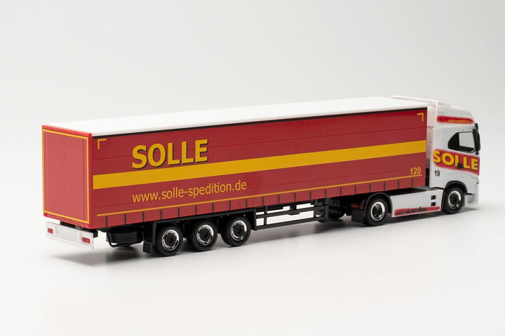 Herpa LKW Modell Iveco S-Way Gardinenplanen-Sattelzug „Solle“, originalgetreu im Massstab 1:87, Mode